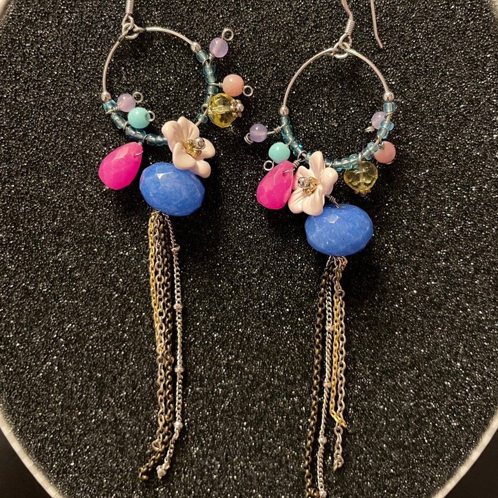 ❌SOLD❌ 💖 Handcrafted Earrings🌸💙💗